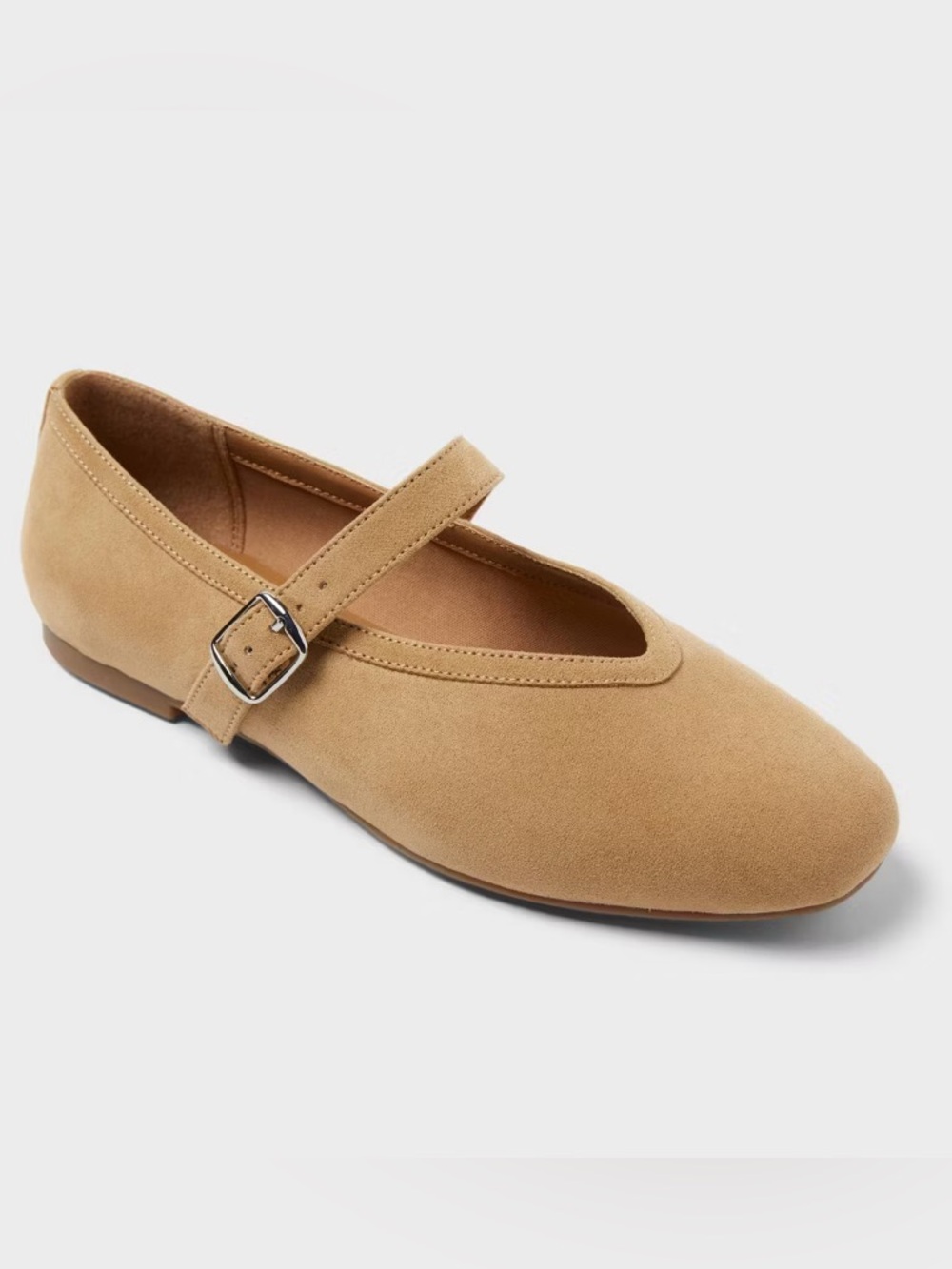 a new day Tan Suede Mary Jane Flats with Buckle Strap Various Sizes - Picture 2 of 10